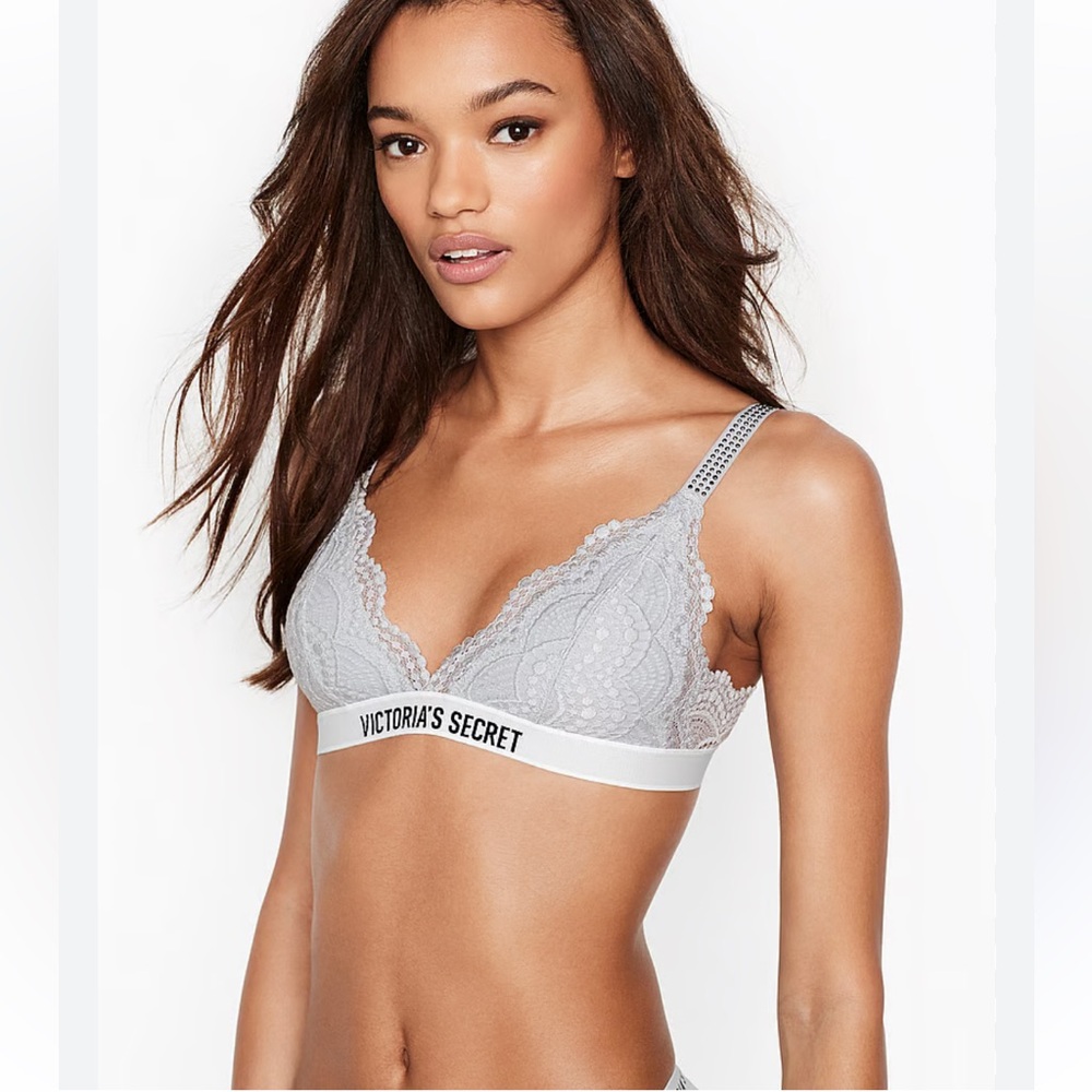 Gray Lace Victorias Secret Triangle Bralette